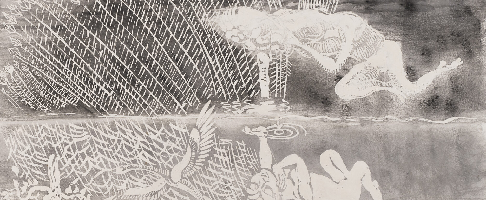 Dans le miroir du lac, un rêveur se regardait rire avec eux devant la pluie rose, qui rebondissait sur le fil de l’eau. Il vit les conquérants de sa race brutaliser les petits. Il vit les larmes couler sur les petites joues de pêche, mais aussi sur sa propre peau, avant de tomber lourdement dans l’eau cristalline.