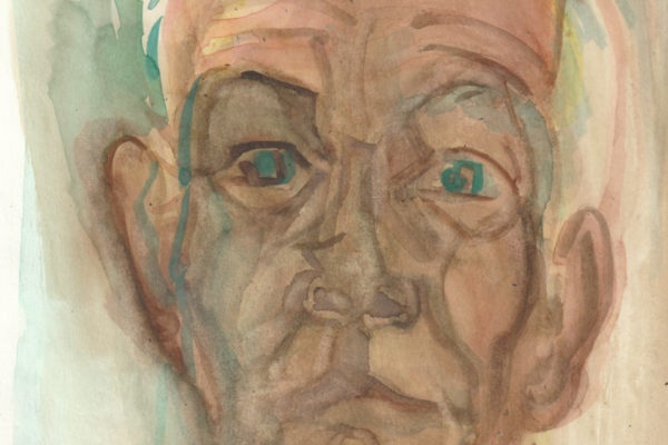 autoportrait gouache