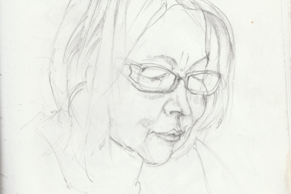 étude portrait crayon