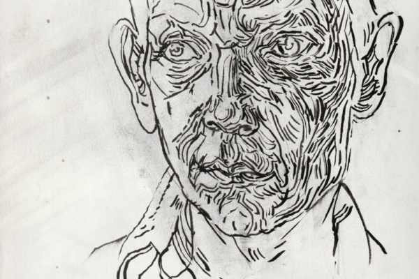 étude portrait encre de chine