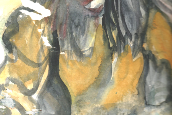 numérisation fille au dessin aquarelle