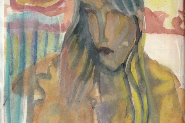 portrait fille gouache