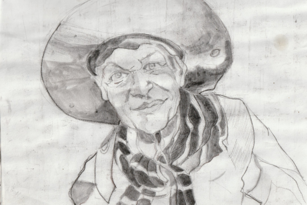 portrait pirate gouache