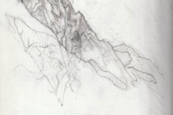 dessin montagne le besso.étude mine de plomb